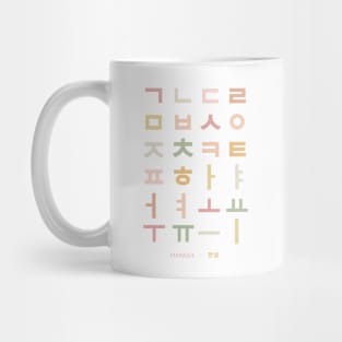 Boho Hangul Alphabet, Korean Language Chart Mug